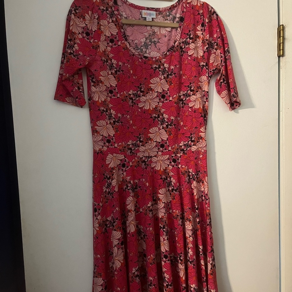 LuLaRoe Nicole dress, size m, pink floral print